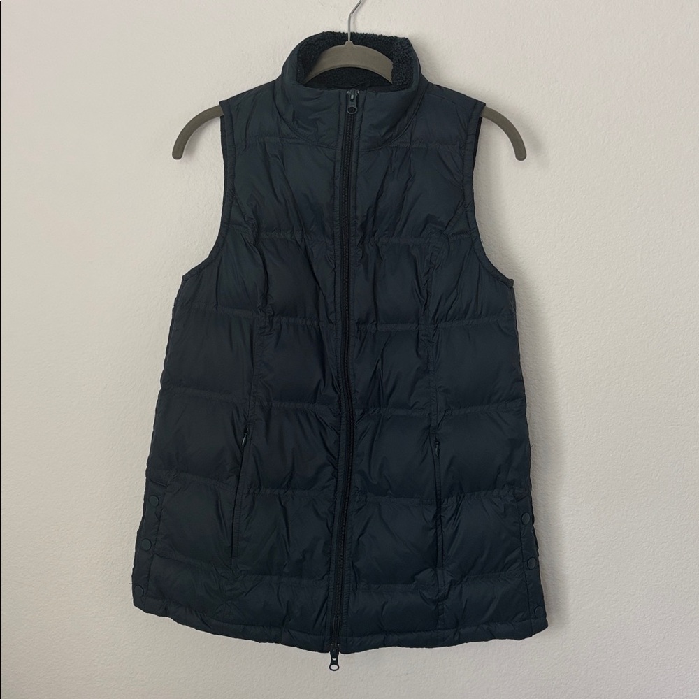 J. Jill Dark Teal Down Vest with snap side slits